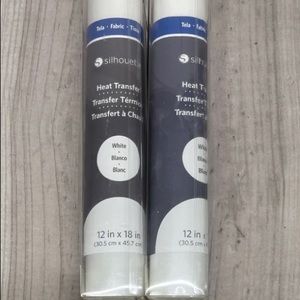 Lot of 2 Silhouette Heat Transfer Fabric 12x18 Inch Roll White